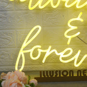 Always And Forever Yellow LED Neon Sign