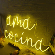 Ama Cocina Yellow Neon Sign