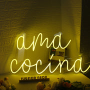 Ama Cocina Yellow Neon Sign