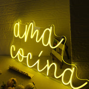 Ama Cocina Yellow Neon Sign