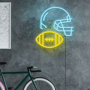 American Football Helmet Neon Sign