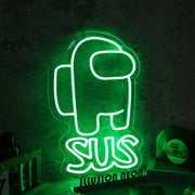 Among Us SUS Green Neon Sign