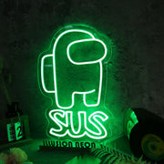 Among Us SUS Green Neon Sign