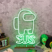 Among Us SUS Green Neon Sign