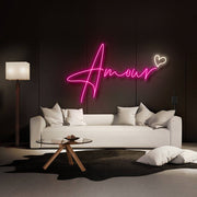 Amour With Heart Neon Sign