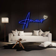 Amour With Heart Neon Sign