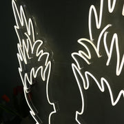 Angel Wings And Halo White Neon Sign