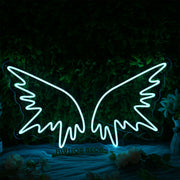 Angle Wing Blue Neon Sign