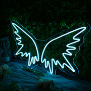 Angle Wing Blue Neon Sign