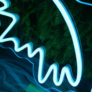 Angle Wing Blue Neon Sign