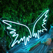 Angle Wing Blue Neon Sign