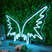 Angle Wing Blue Neon Sign