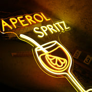 Aperol Spritz Cocktails Neon Sign