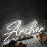 Archer White Neon Sign