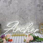 Archer White Neon Sign