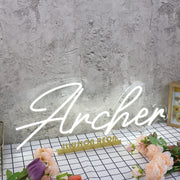 Archer White Neon Sign