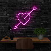 Arrow Through The Heart Neon Sign