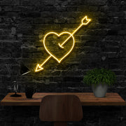 Arrow Through The Heart Neon Sign