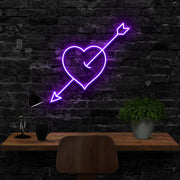 Arrow Through The Heart Neon Sign