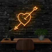 Arrow Through The Heart Neon Sign