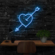 Arrow Through The Heart Neon Sign