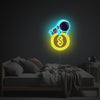 Astronant Lying Down On The Gold Coin LED Neon Acrylic Artwork