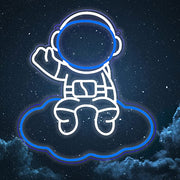 Astronaut Sitting on Clouds Neon Sign