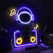 Astronaut Sitting On The Radio Custom Neon Sign