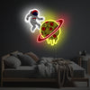 Astronaut With Pizza Planet LED Neon Acrylic Artwork