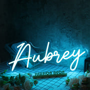 Aubrey Blue Neon Sign