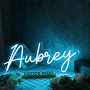 Aubrey Blue Neon Sign