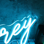 Aubrey Blue Neon Sign