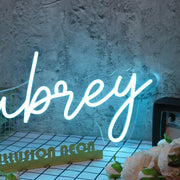 Aubrey Blue Neon Sign