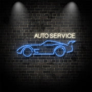 Auto Service With Car Neon Sign