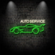 Auto Service With Car Neon Sign