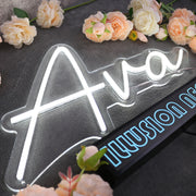 Ava White Neon Sign