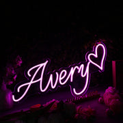 Avery Purple Neon Sign