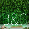 B And G Green Neon Sign