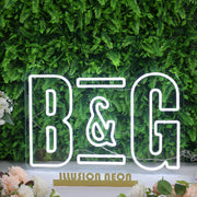 B And G White LED Neon Sign