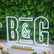 B And G White LED Neon Sign