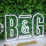 B And G White LED Neon Sign