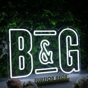 B And G White LED Neon Sign