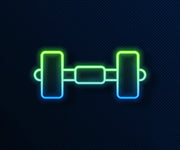 Fitness And Gym Room Babell Neon Sign Green And Blue Combination