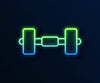 Fitness And Gym Room Babell Neon Sign Green And Blue Combination