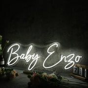 Baby Enzo White Neon Sign