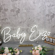 Baby Enzo White Neon Sign