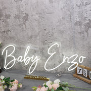 Baby Enzo White Neon Sign