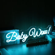 Baby Wow Blue Neon Sign