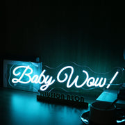 Baby Wow Blue Neon Sign