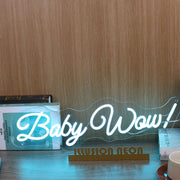 Baby Wow Blue Neon Sign